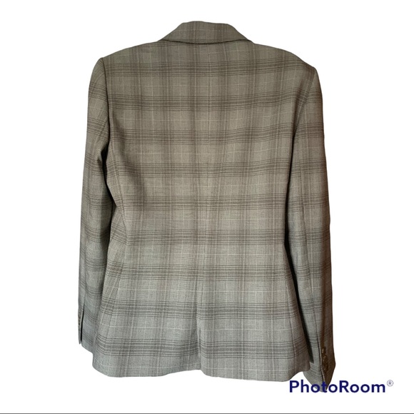 Tahari ASL Jacket Career Suit Jacket Lined Glen Plaid Ivory Birchwood Size 8 NWT - Picture 2 of 7